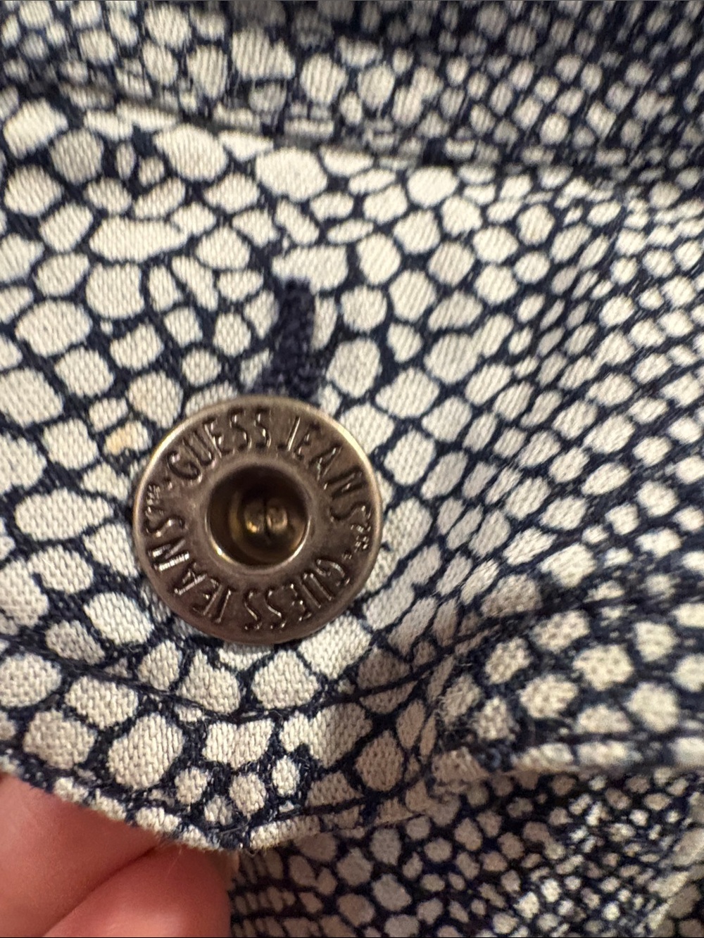 Guess Blue Textured Denim-Style Jacket - Picture 3 of 8